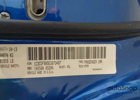 2014 Dodge Dart Sxt z USA, uszkodzony, nr VIN 1C3CDFBB9ED673487